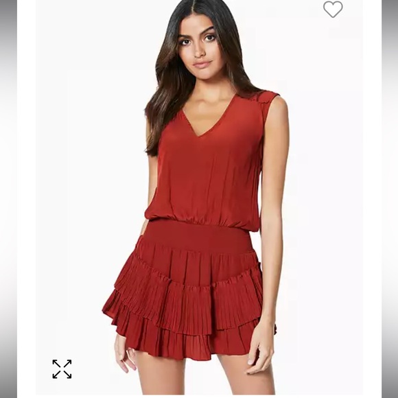 Ramy Brook dress XXS rust peplum Bernice smocked clay rust mini tennis blouson - Picture 8 of 11